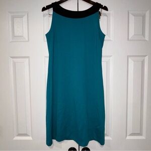 Elementz Teal Sleeveless Dress with Black Collar Petite Medium